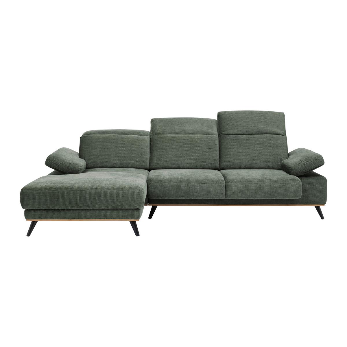 Sarokkanapé Royce - olívazöld, Modern, textil (194/81-105/283cm) - Premium Living