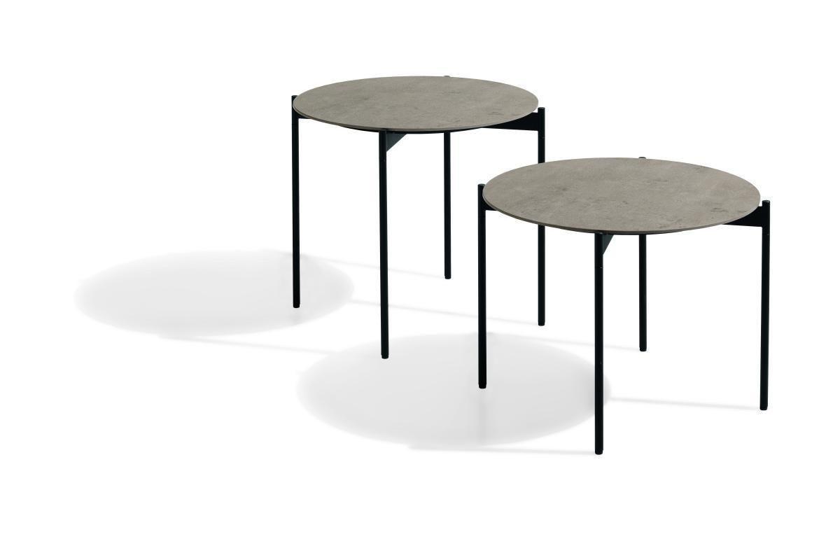 STOLIK KAWOWY RIO - czarny/szary, Design, metal/ceramika (55/55/49cm) - Venjakob