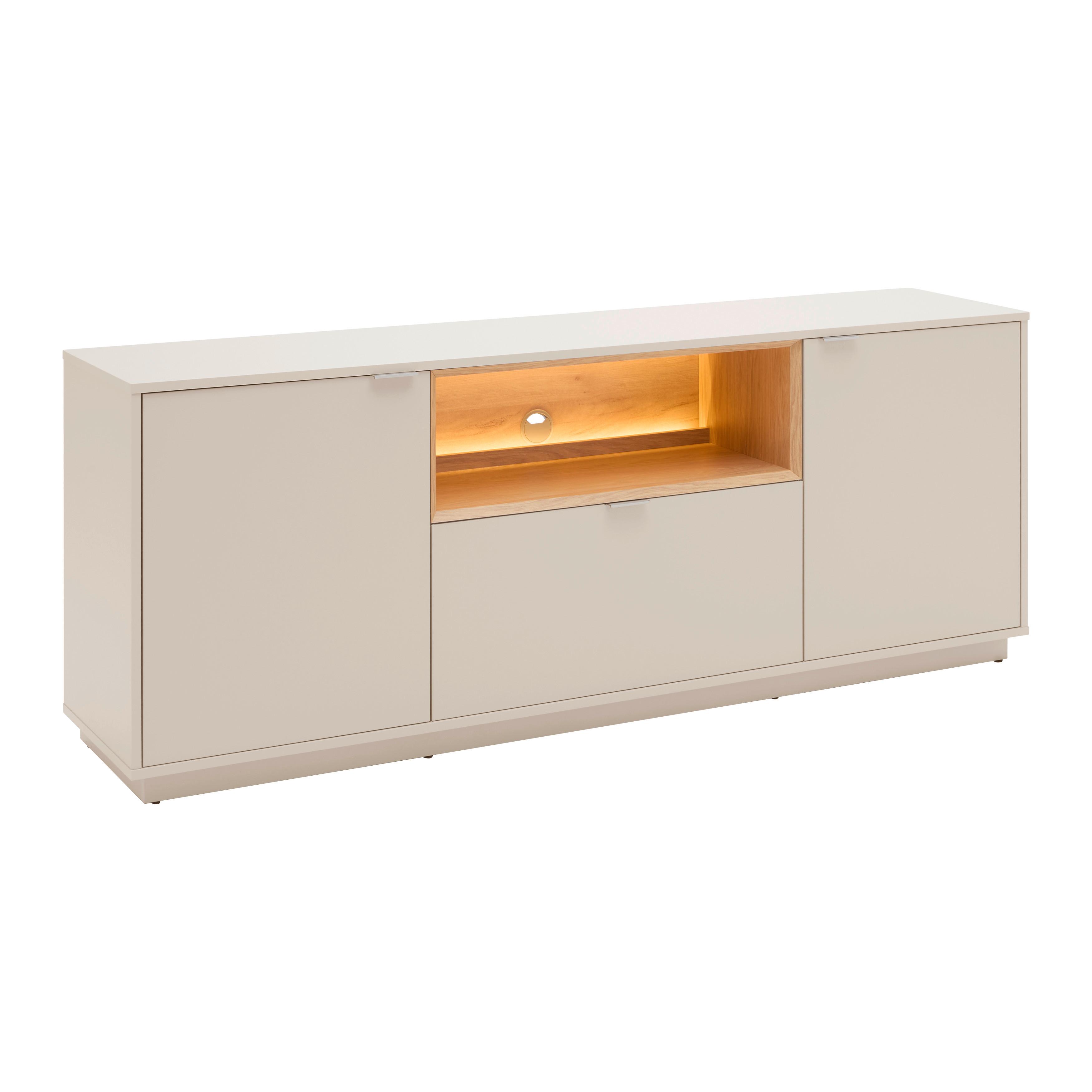 Sideboard Eichefarben/kaschmir - Kaschmir/Eichefarben, Modern, Holzwerkstoff/Kunststoff (180/68/40cm) - Premium Living