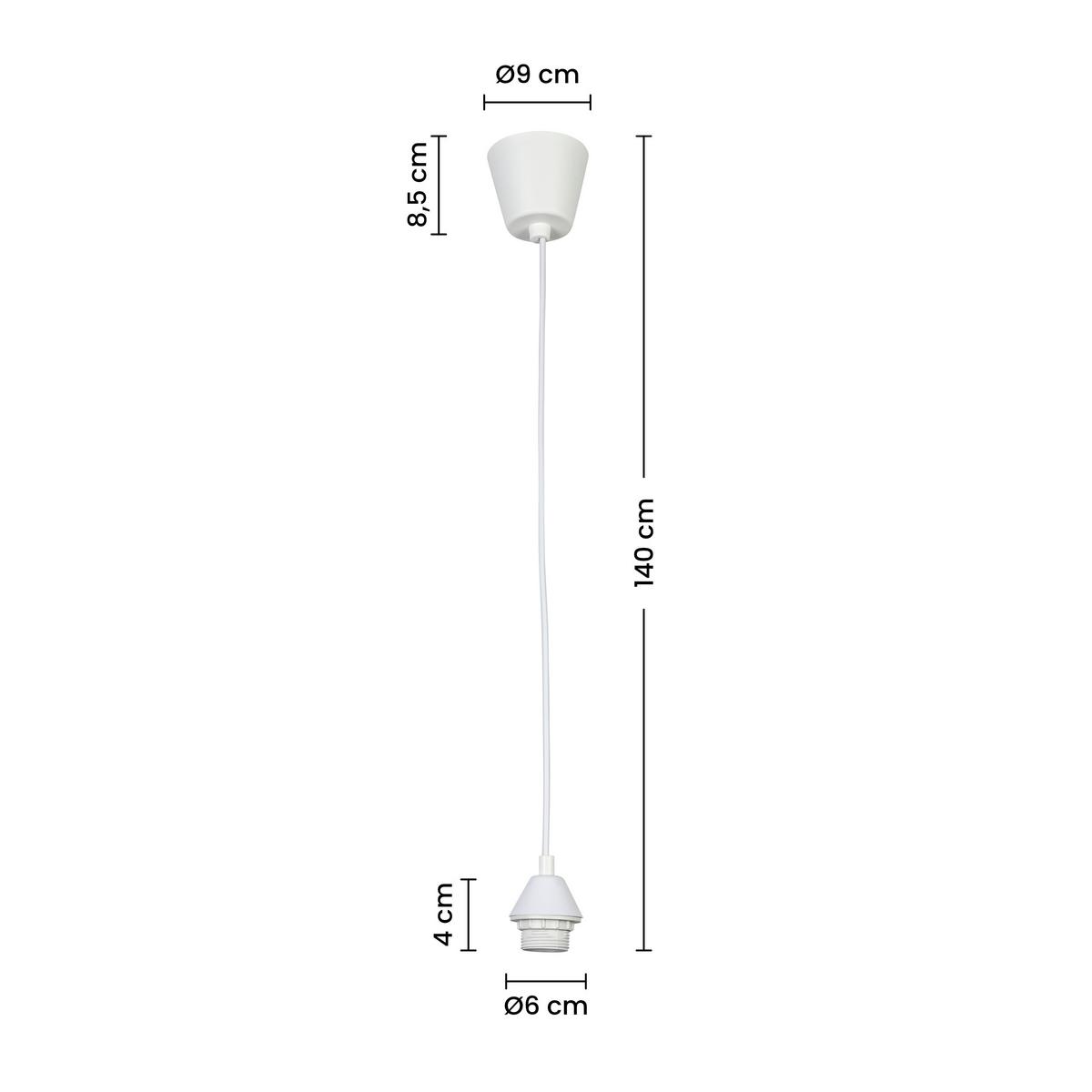Soclu pentru bec Lori - alb, Konventionell, plastic (7/7/140cm) - Mömax