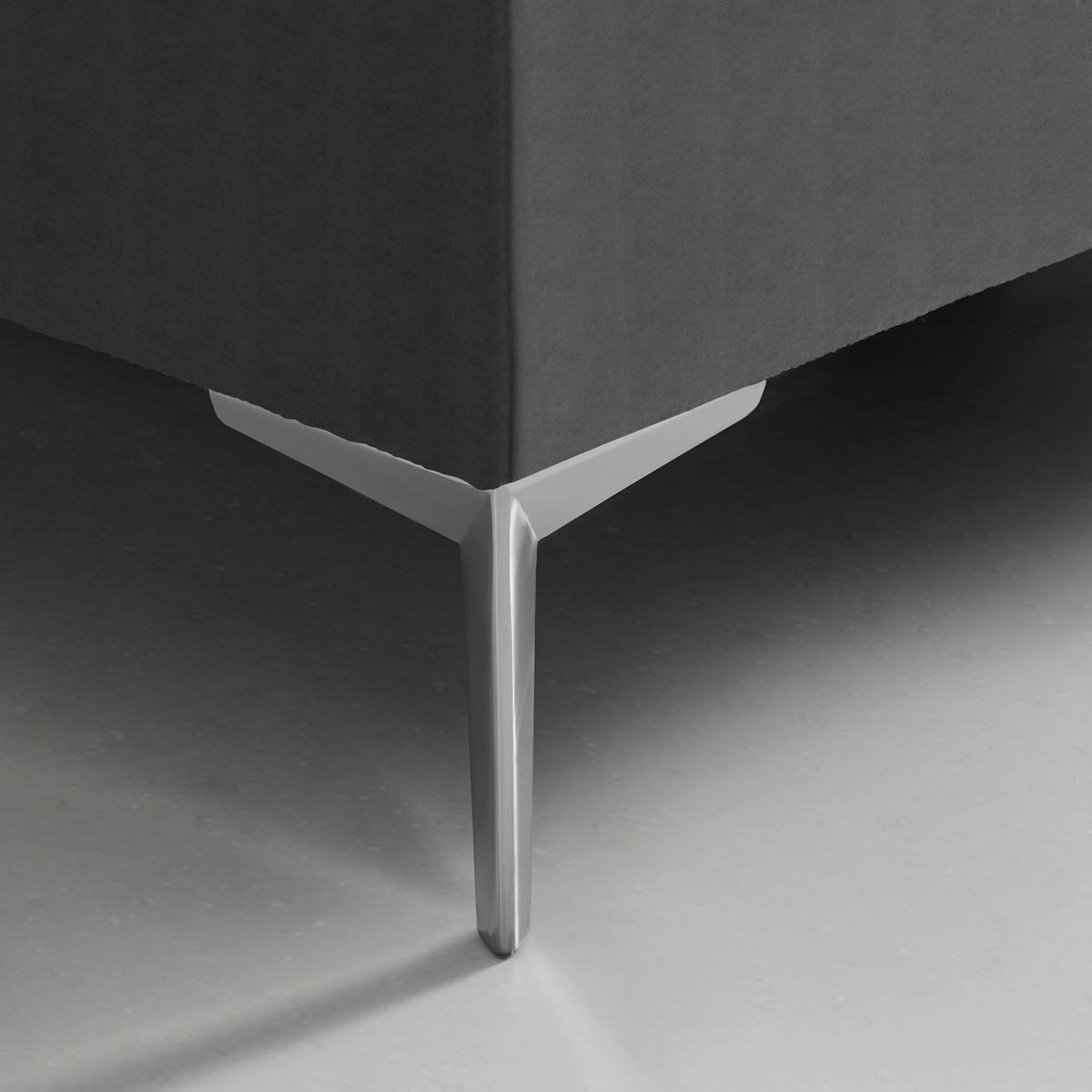 Boxspringbett Queen in Anthrazit ca. 160x200cm - Chromfarben/Anthrazit, KONVENTIONELL, Textil (160/200cm) - Premium Living