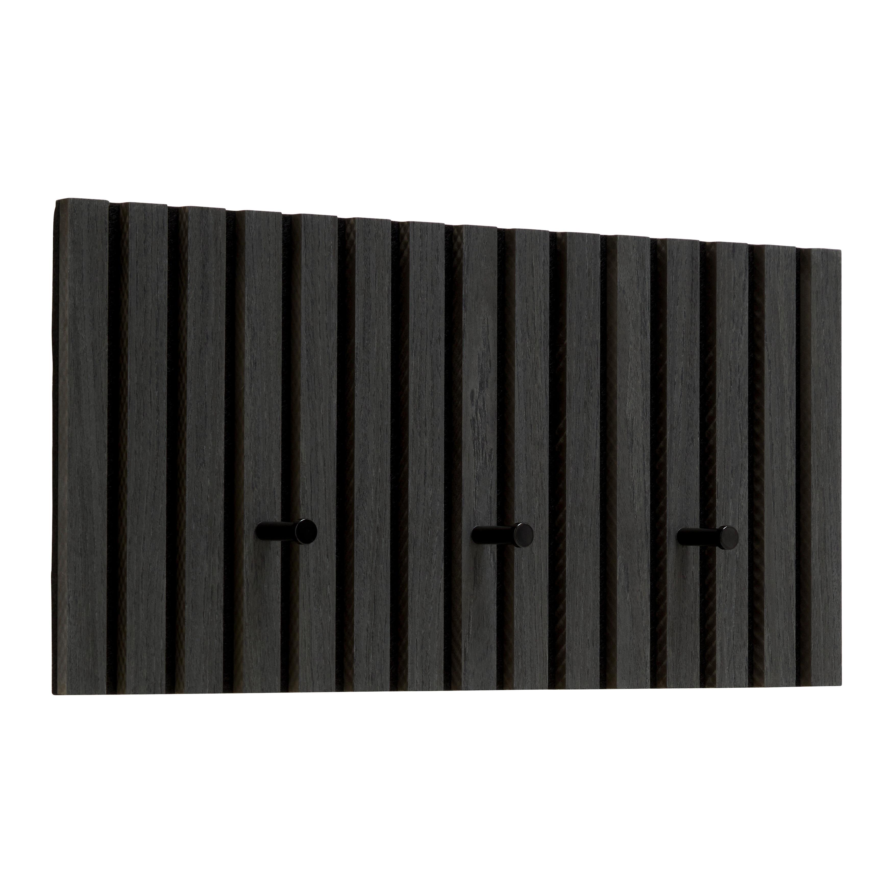 Garderobenleiste Grau Furniert - Grau, Modern, Holzwerkstoff/Textil (60/30/7,5cm) - Mömax