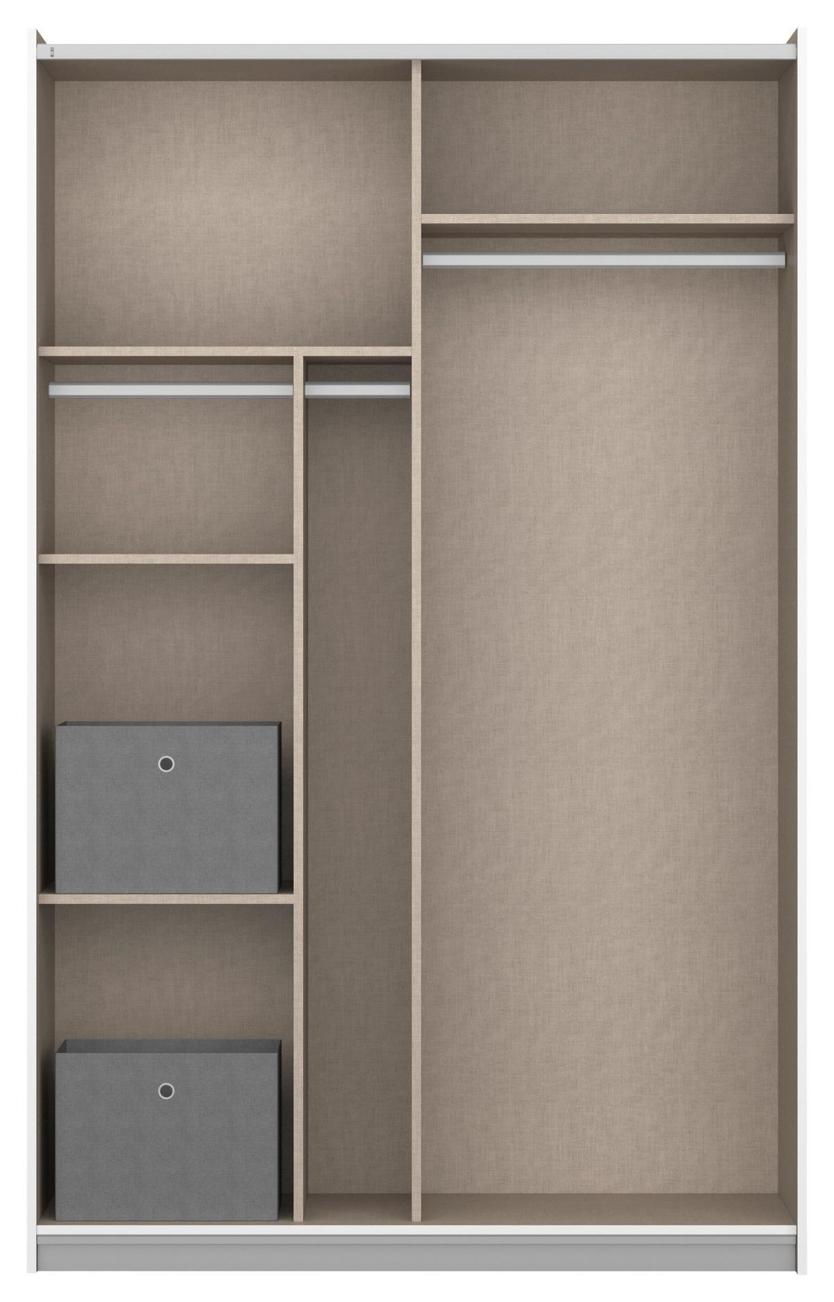 DULAP USI CULISANTE REFLECT - argintiu/gri, Modern, material pe bază de lemn (131/210/59cm)