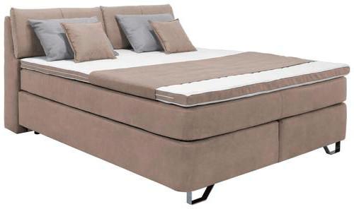 Boxspringbett Tabea Beige ca. 160x200cm - Beige/Alufarben, KONVENTIONELL, Karton/Naturmaterialien (160/200cm) - Mömax