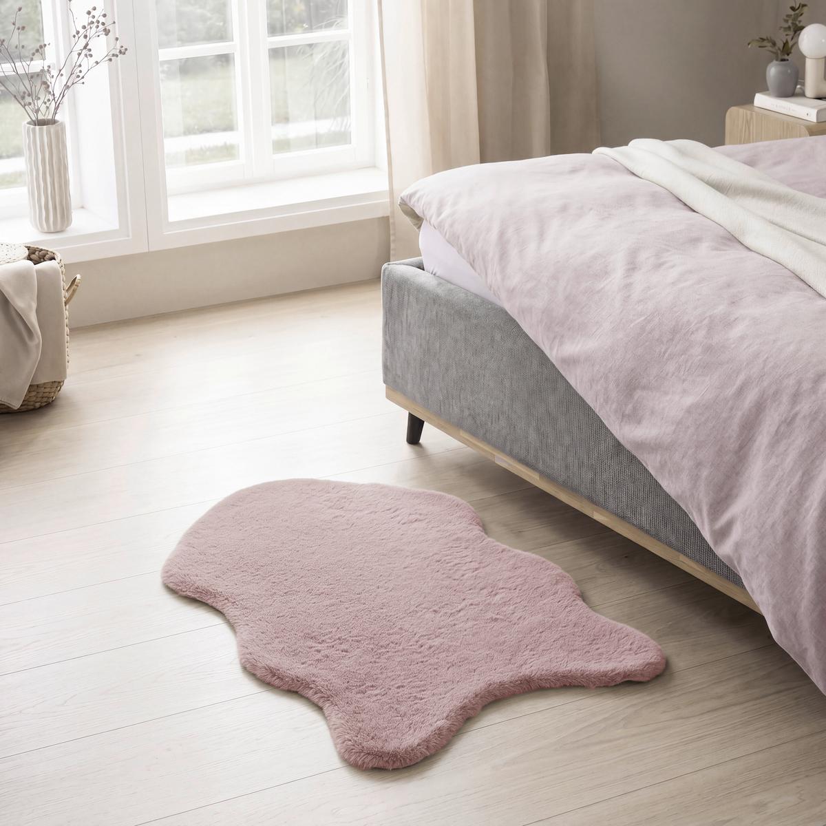 Blană artificială Susi - cafeniu/roz antic, Romantik / Landhaus, textil/blană (90/60cm) - Modern Living