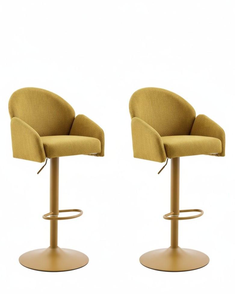 BARHOCKER-SET HOLLY H 2ER-SET - Gelb, MODERN, Textil/Metall (53/96-117/57cm) - MID.YOU