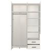 GARDEROB LEON - vit/svart, Klassisk, trämaterial/plast (127,5/205,5/54cm) - Mömax