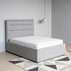 LIT REMBOURRÉ SIENNA -EXKLUSIV- -BASED- - couleur naturelle/gris clair, LIFESTYLE, métal/textile (90/200cm) - Based