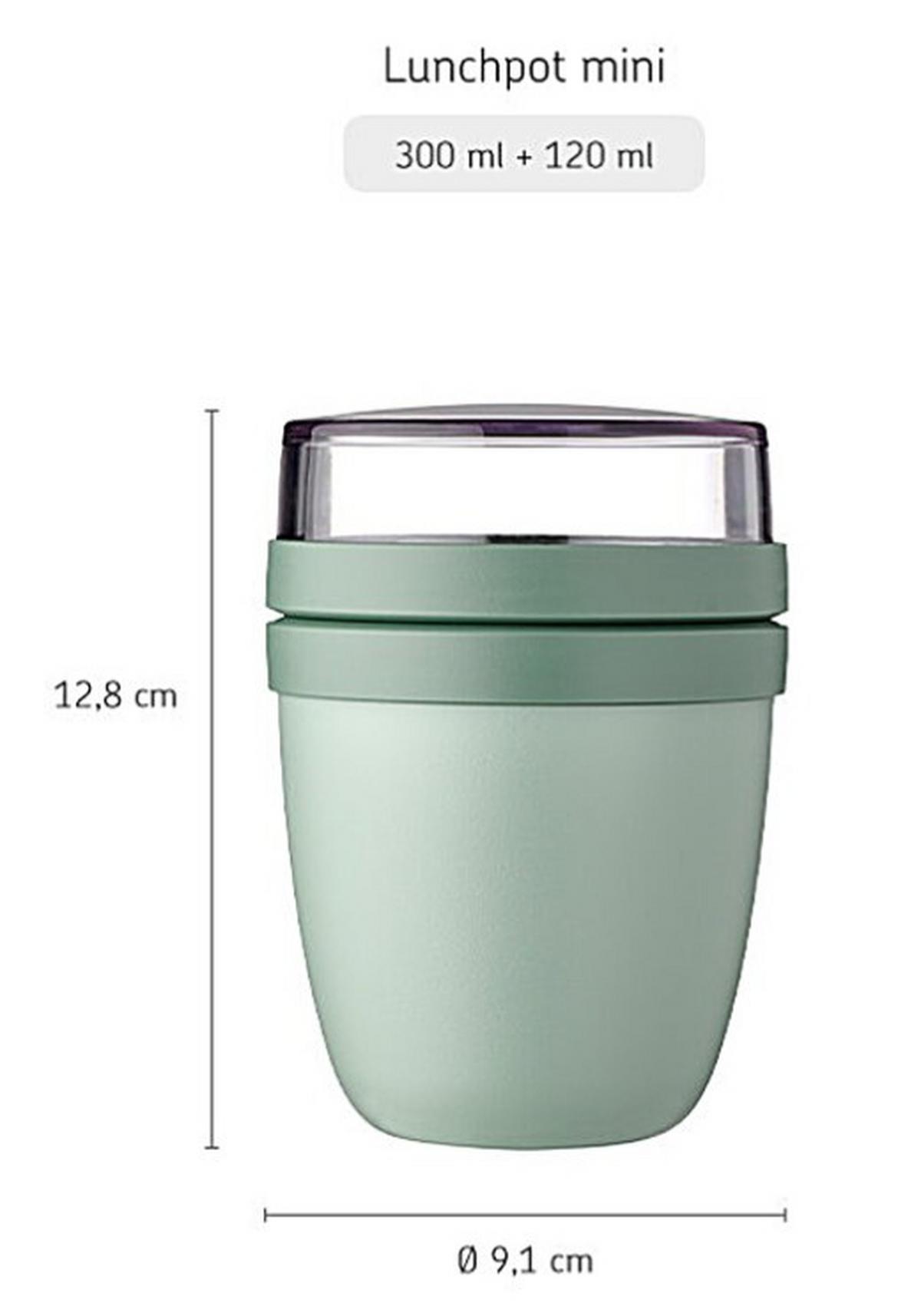 KUBEK NA JOGURT TO GO 107650094700 - szałwiowy, Konventionell, tworzywo sztuczne (9,1/12,8cm) - Mepal