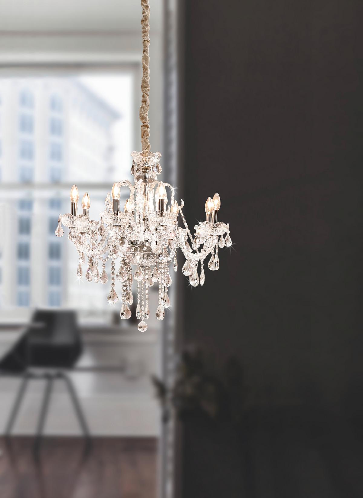 KRYSZTAŁOWA LAMPA WISZĄCA 3081-97 GRACIA - szampanowy, Lifestyle, tworzywo sztuczne/metal (71/180cm) - Paul Neuhaus