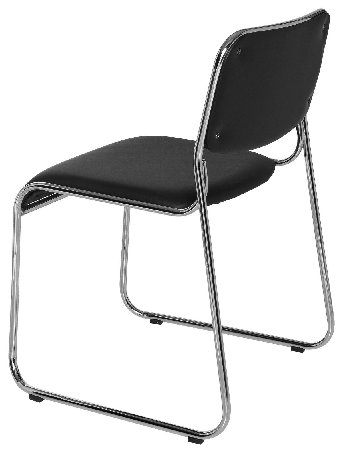 Besucherstuhl Kolta Schwarz - Chromfarben/Schwarz, MODERN, Textil/Metall (41/84/52cm) - MID.YOU