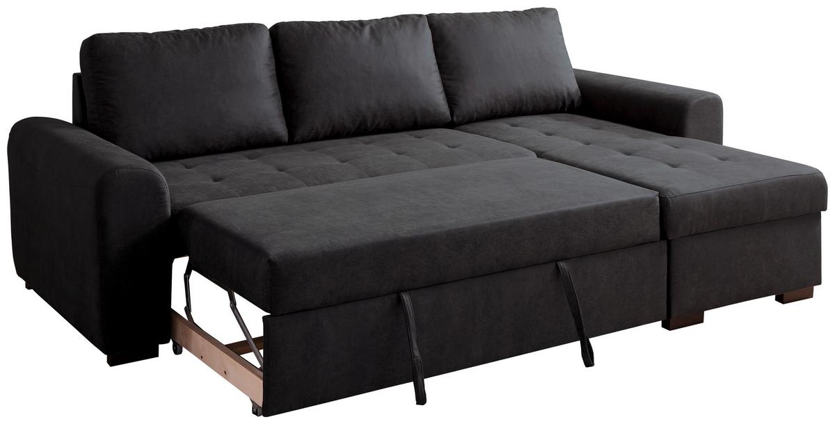 Ecksofa Poll Anthrazit - Anthrazit, MODERN, Textil (243/85/155cm) - Mömax