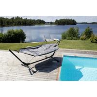 Hängematte Nino ca. 115x104x305 cm Schwarz - Schwarz, KONVENTIONELL, Textil/Metall (115/104/305cm) - Gardenson