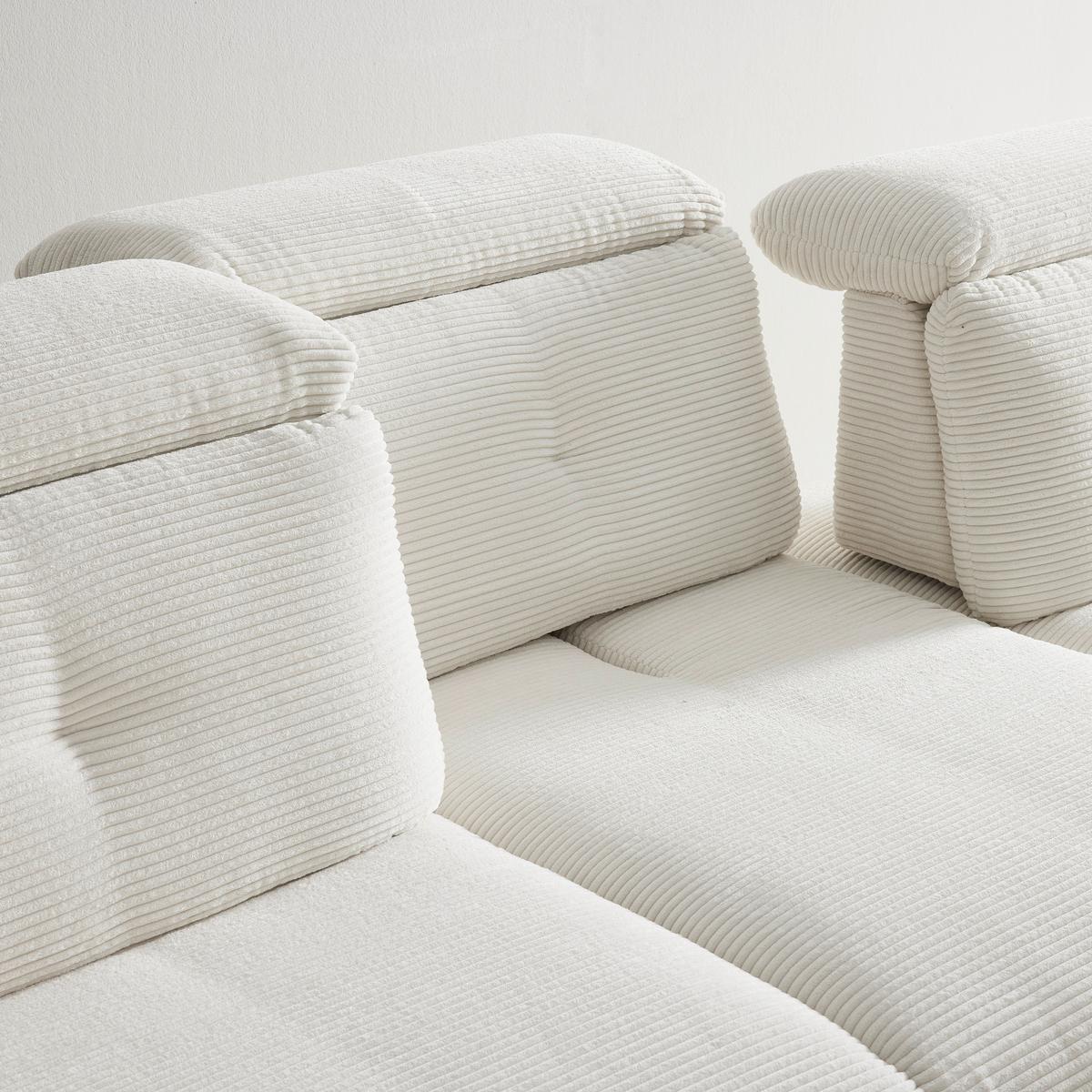salon panoramique in Weiss - Weiss/Schwarz, Modern, Holzwerkstoff/Textil (301/196cm) - Premium Living