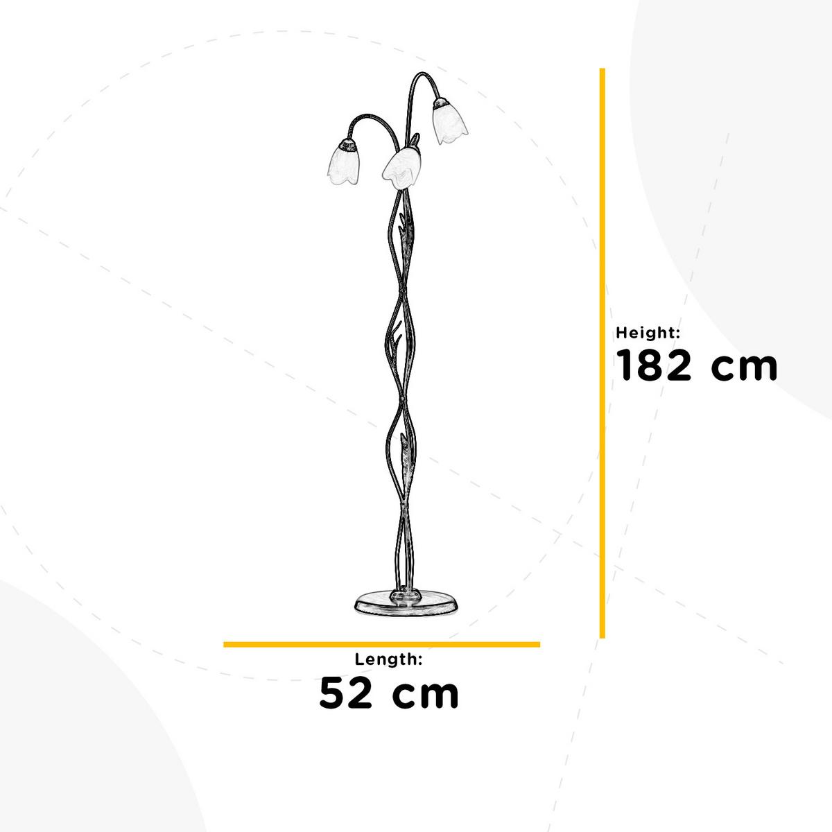 Stehleuchte Sonia Bronzefarben max. 6 Watt - Bronzefarben, KONVENTIONELL, Glas/Metall (52/168cm)