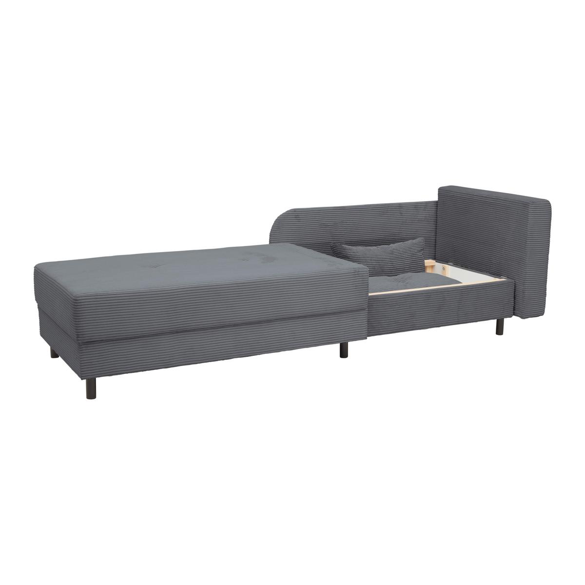 Liege Nova Dunkelgrau - Dunkelgrau/Schwarz, MODERN, Holz/Textil (145/62/85cm) - Mömax