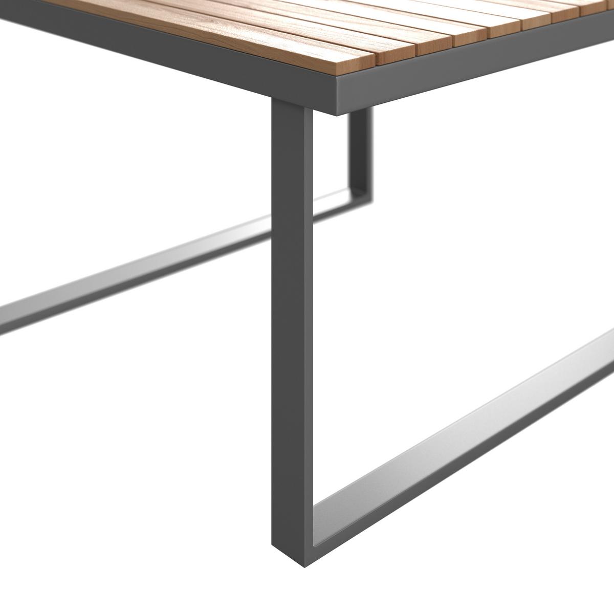 KOMPLET MEBLI TARASOWYCH ELIA - kolor akacjowy/szary, Modern, metal/drewno (236,5/75/236,5cm) - Bessagi Garden