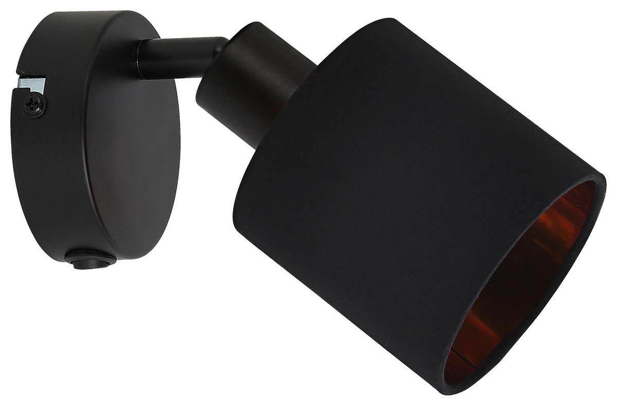 Strahler Goldi max. 15 Watt - Goldfarben/Schwarz, MODERN, Textil/Metall (16,5/10/20cm) - Mömax