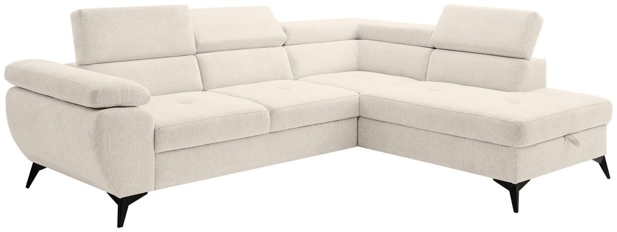 Kutna Garnitura Floris - bež/crna, Moderno, tekstil/metal (256/75-90/200cm) - Modern Living