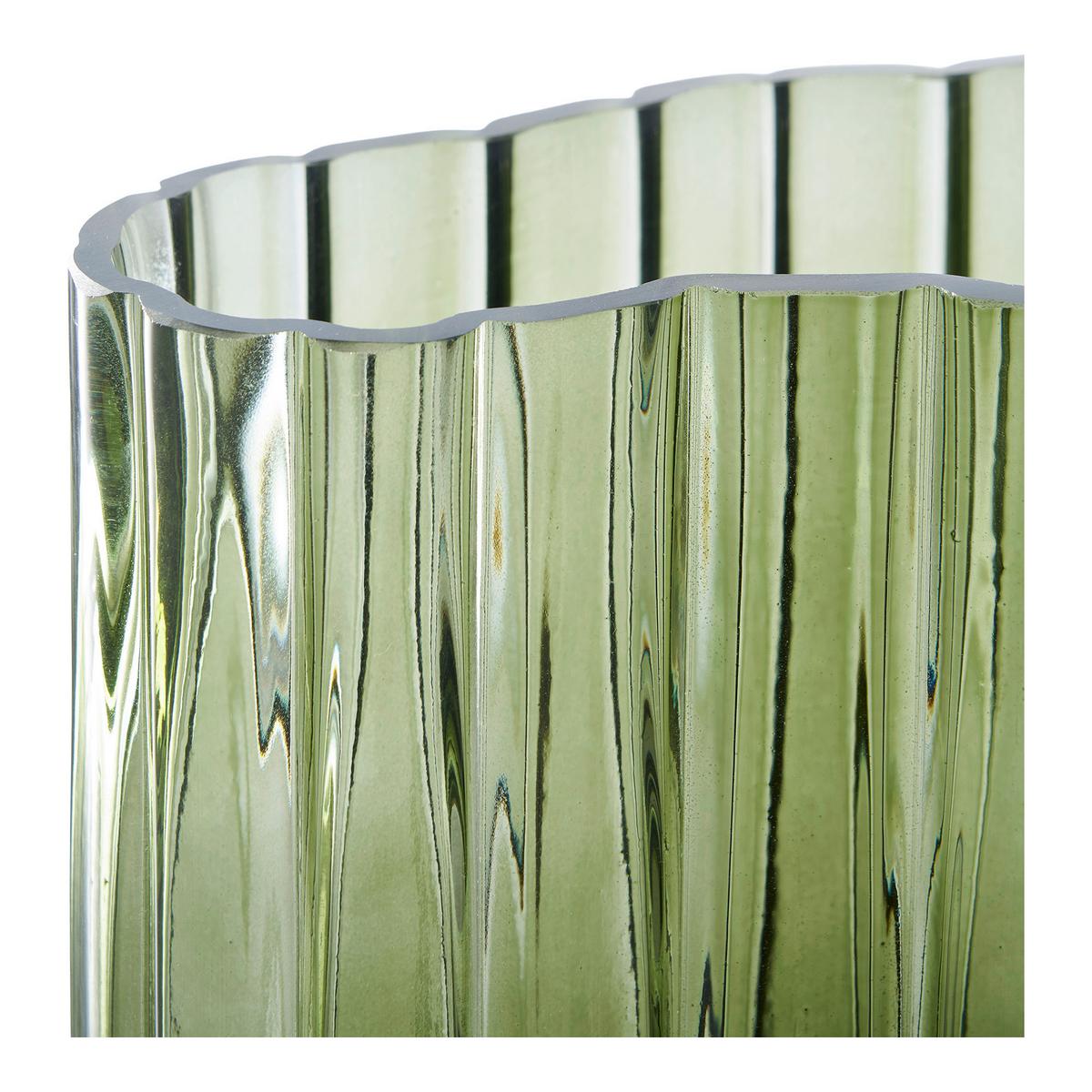Vase Grün - Grün, Design, Glas (21.5/26.5/12cm)