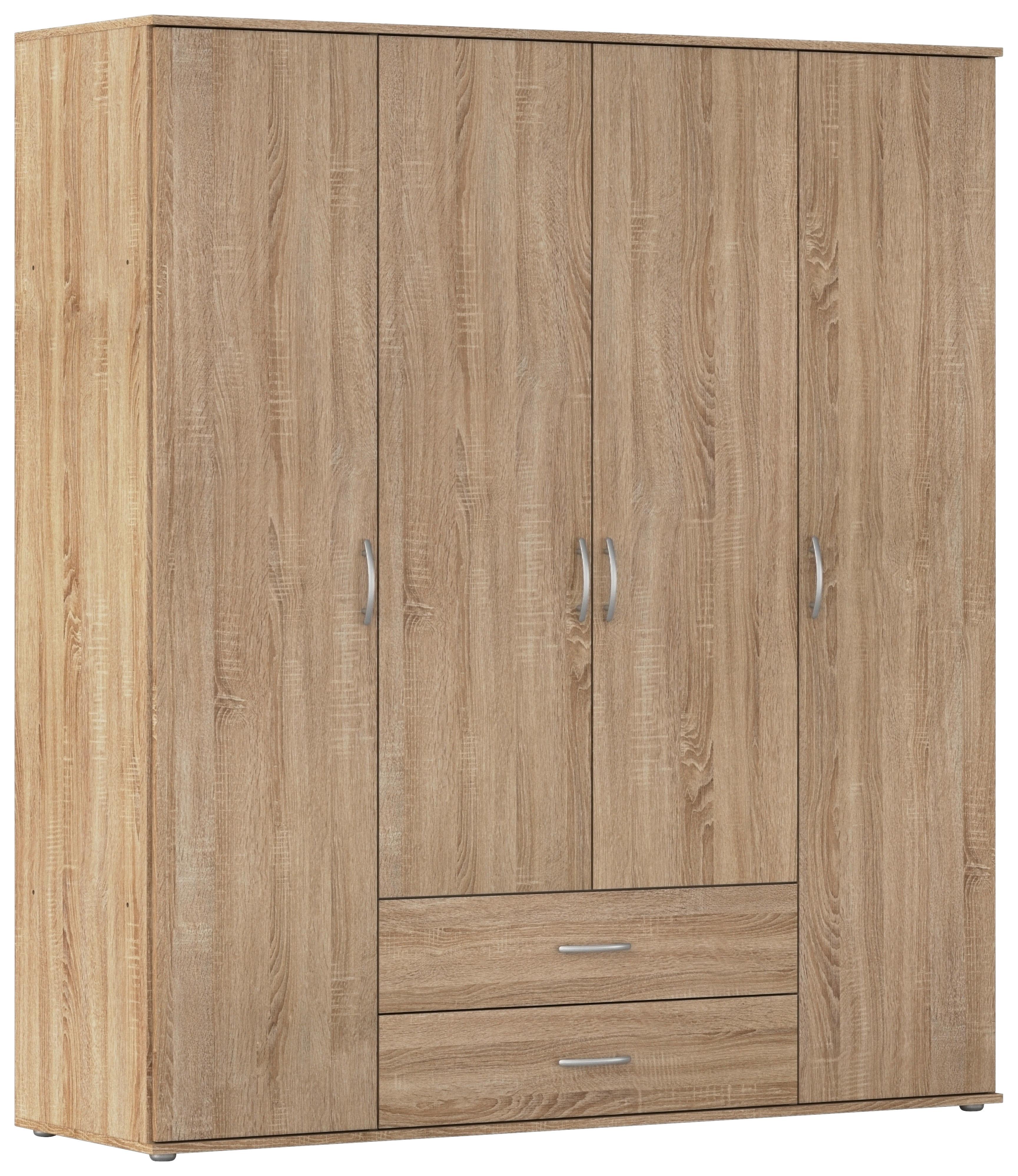 Ormar Za Odjeću Paul - boje hrasta/boje aluminija, Konvencionalno, drvni materijal/plastika (168/188/52cm) - Modern Living