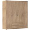 Ormar Za Odjeću Paul - boje hrasta/boje aluminija, Konvencionalno, drvni materijal/plastika (168/188/52cm) - Modern Living