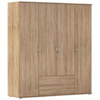 Ormar Za Odjeću Paul - boje hrasta/boje aluminija, Konvencionalno, drvni materijal/plastika (168/188/52cm) - Modern Living