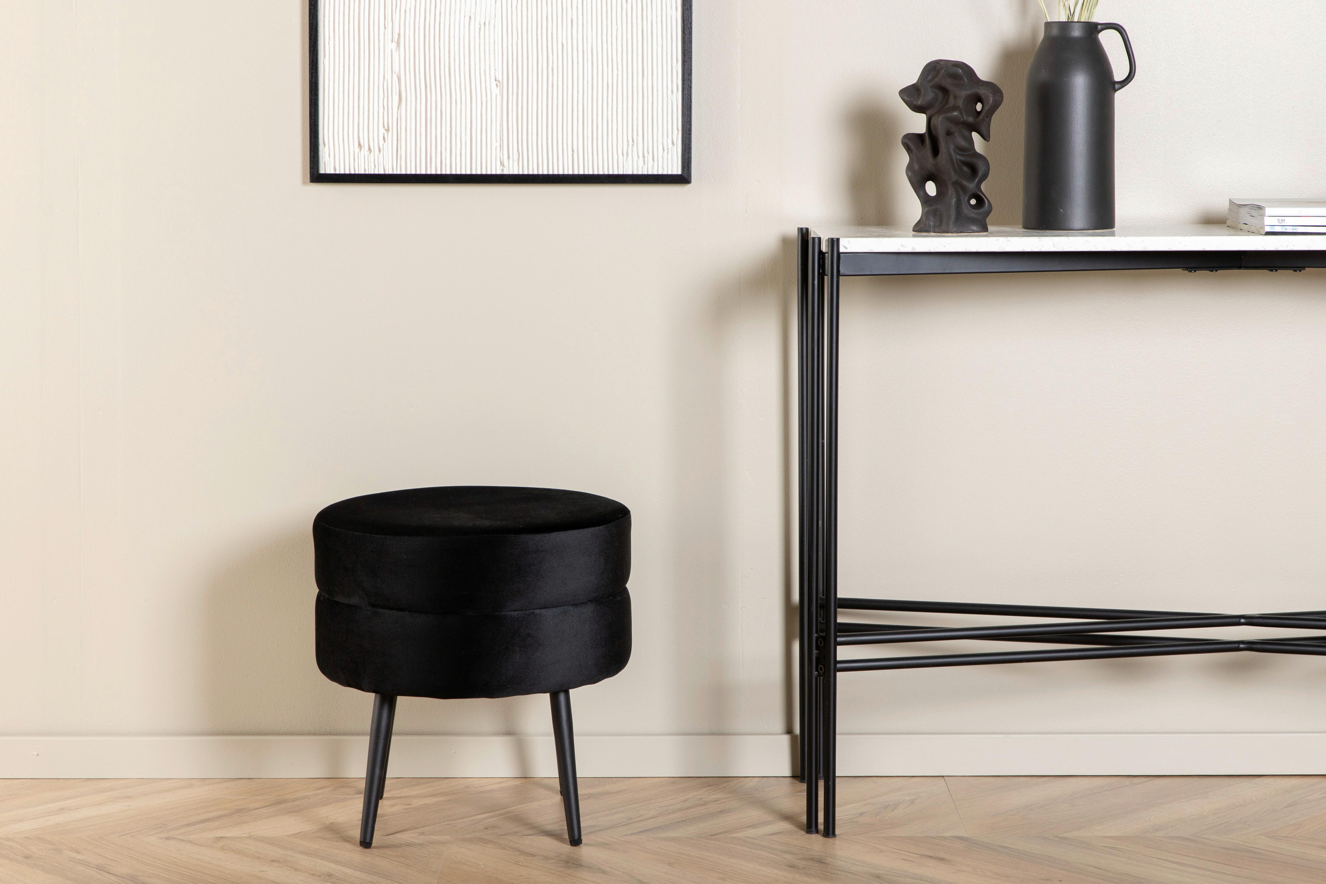 HOCKER POT - Schwarz, Design, Textil/Metall (40/40/40cm) - Livetastic