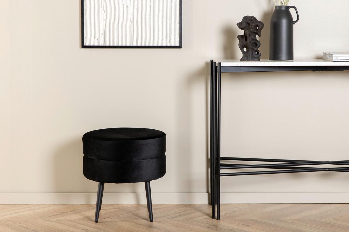 HOCKER POT - Schwarz, Design, Textil/Metall (40/40/40cm) - Livetastic