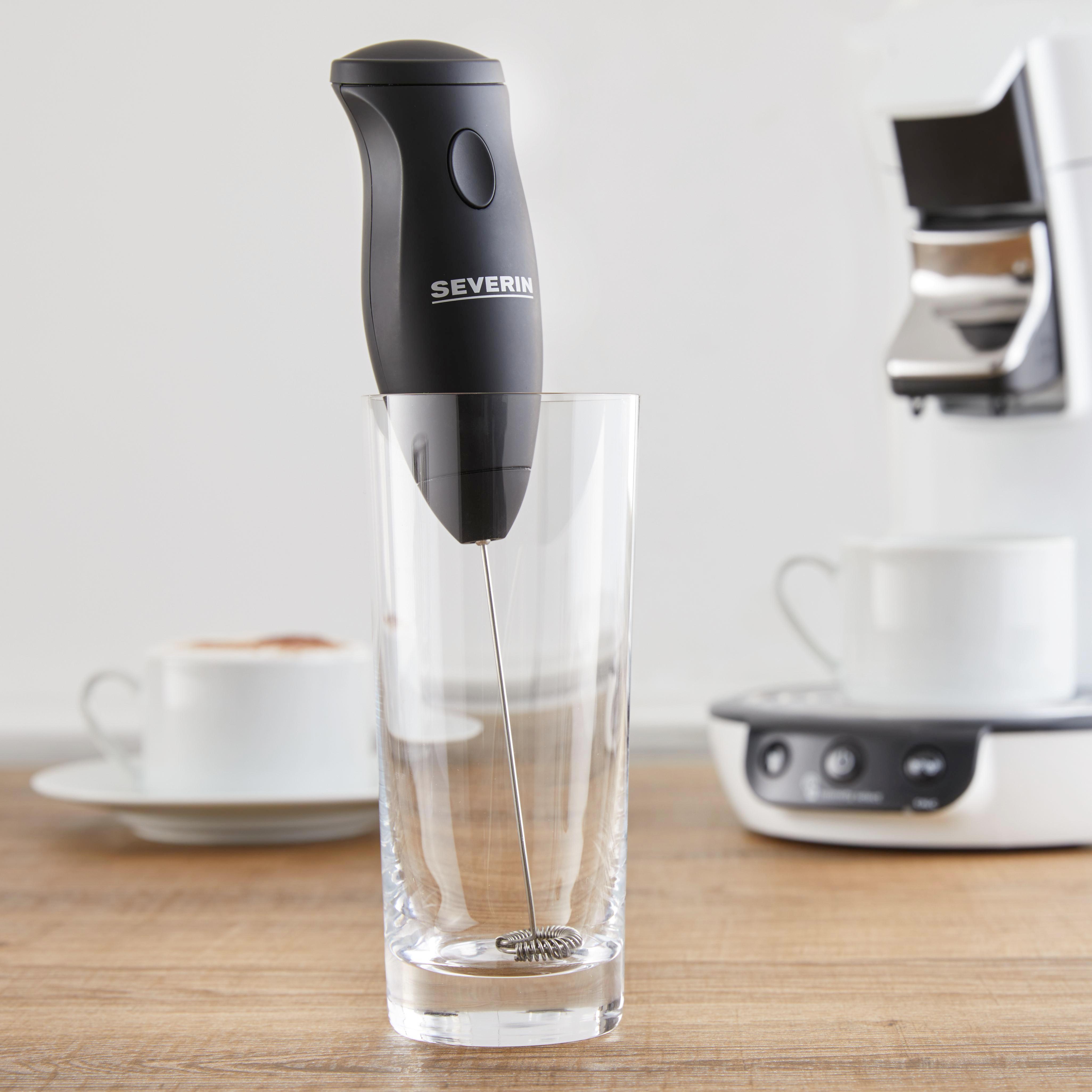 Milchschäumer Severin - Edelstahlfarben/Schwarz, MODERN, Kunststoff/Metall (4,50/23,3/4,5cm) - Severin