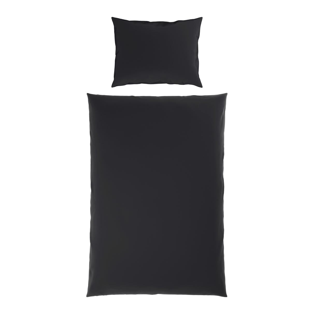 Ágyneműhuzat-garnitúra Pamutszatén Xenia Uni - fekete, Modern, textil (140/200cm) - Premium Living