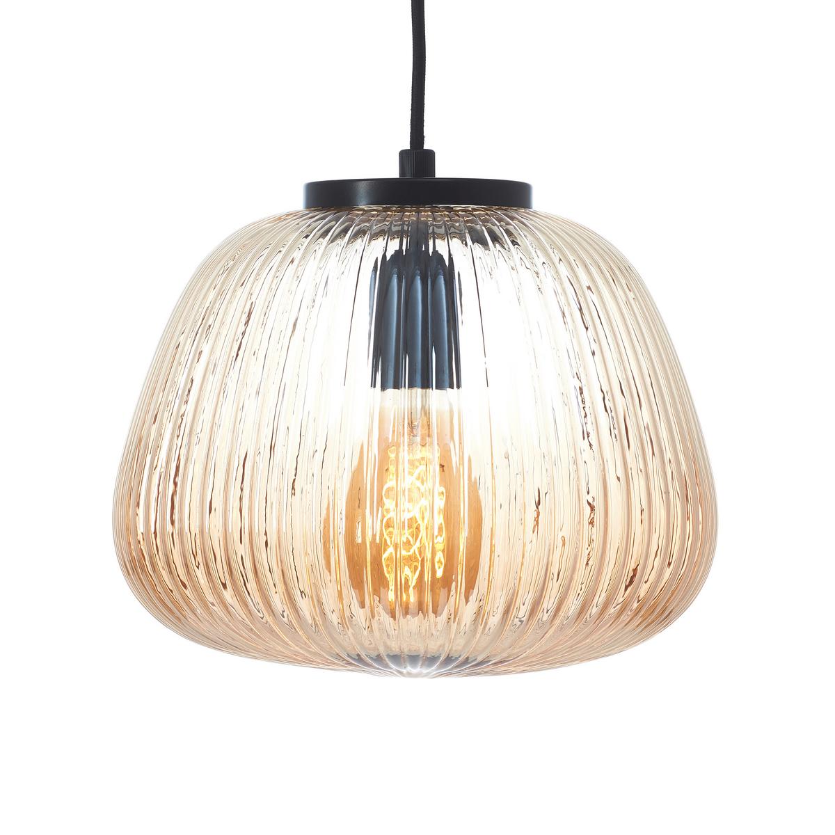Hängeleuchte Kaizen Bernsteinfarben max. 40 Watt - Bernsteinfarben, Design, Glas/Metall (25/176cm) - Brilliant