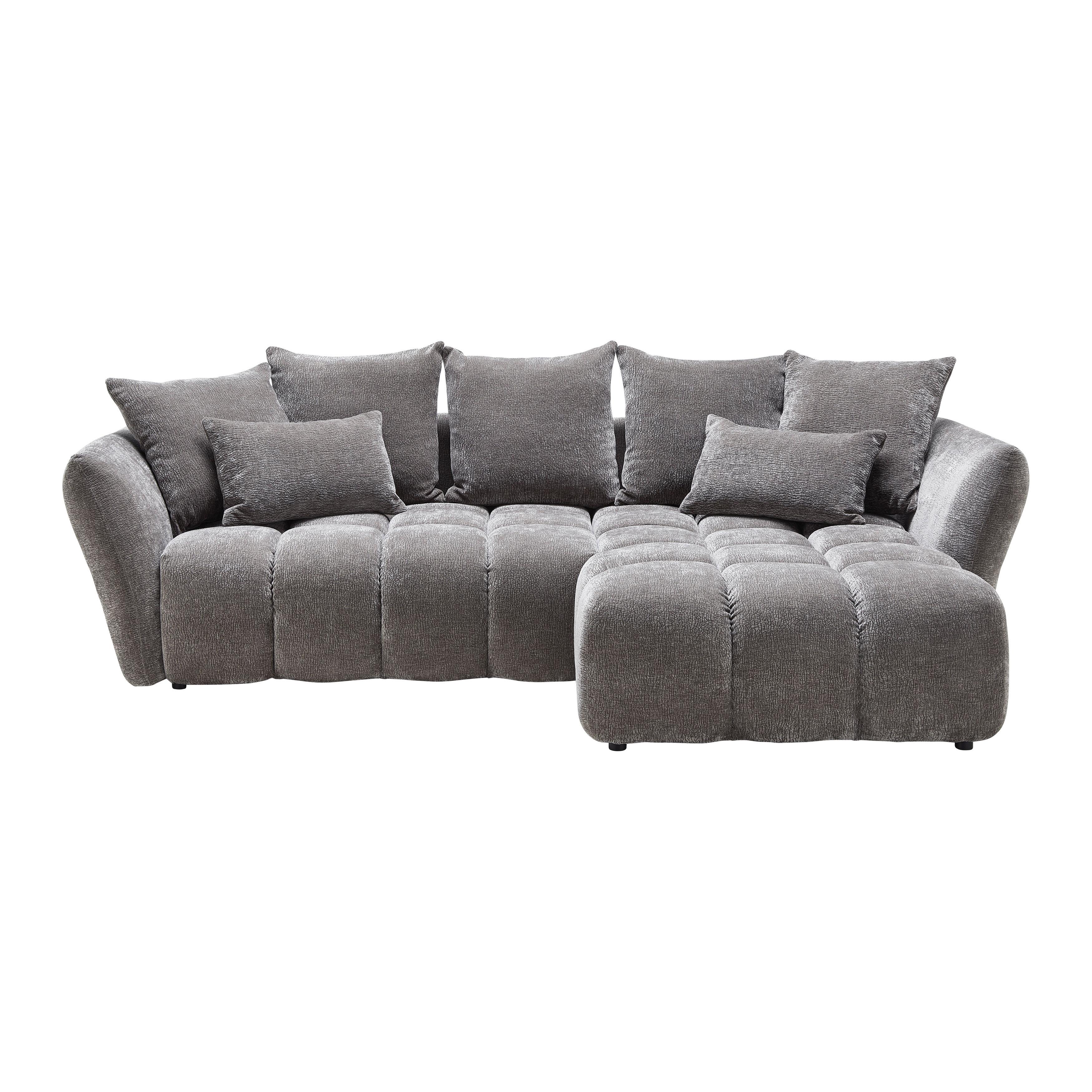 Ecksofa Cammellio Grau - Schwarz/Grau, MODERN, Textil (296/189cm) - Mömax