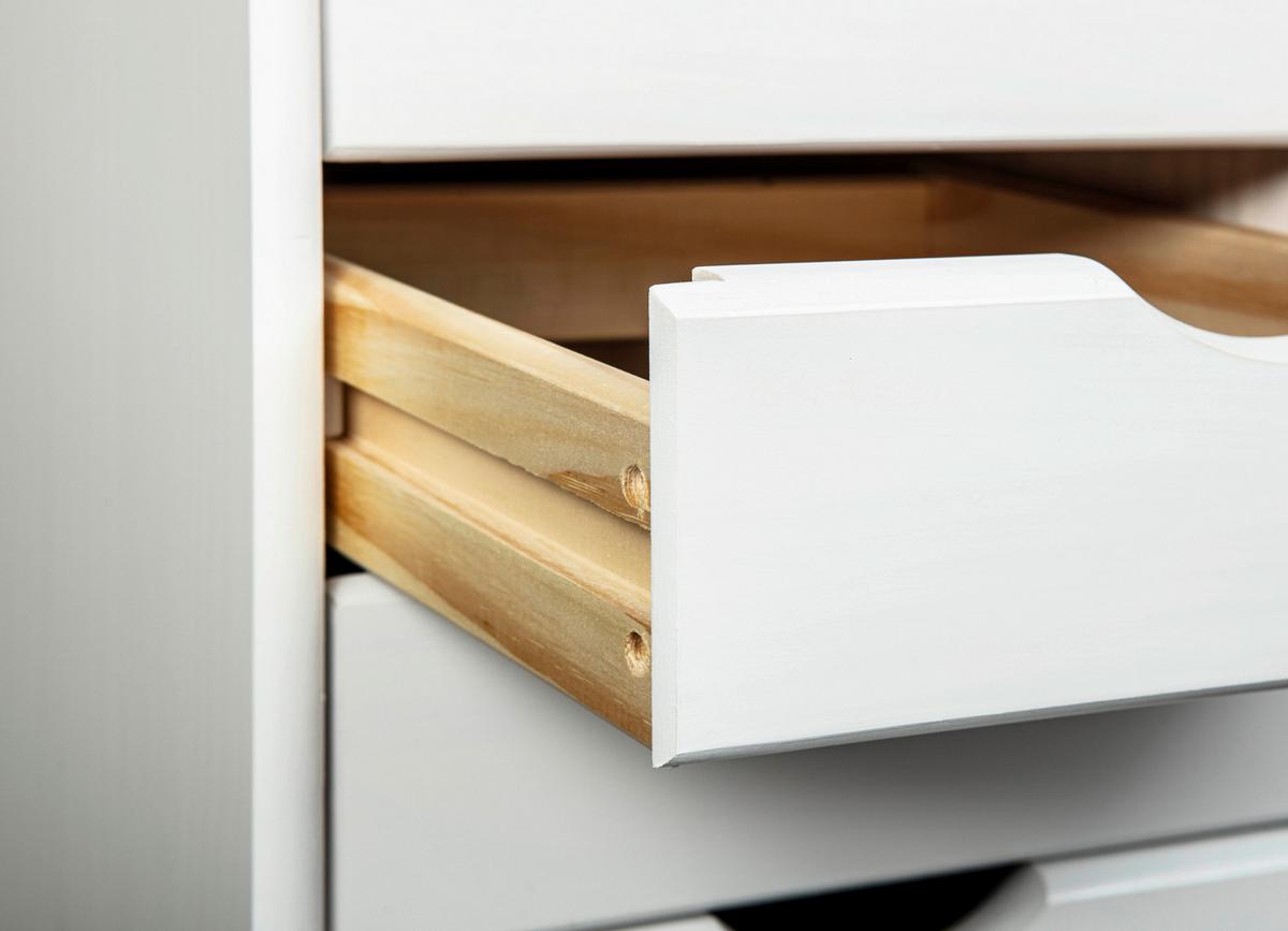 Rollcontainer Simon ca. 35x65x40 cm Weiß - Weiß, Basics, Holz/Kunststoff (35/65/40cm) - MID.YOU