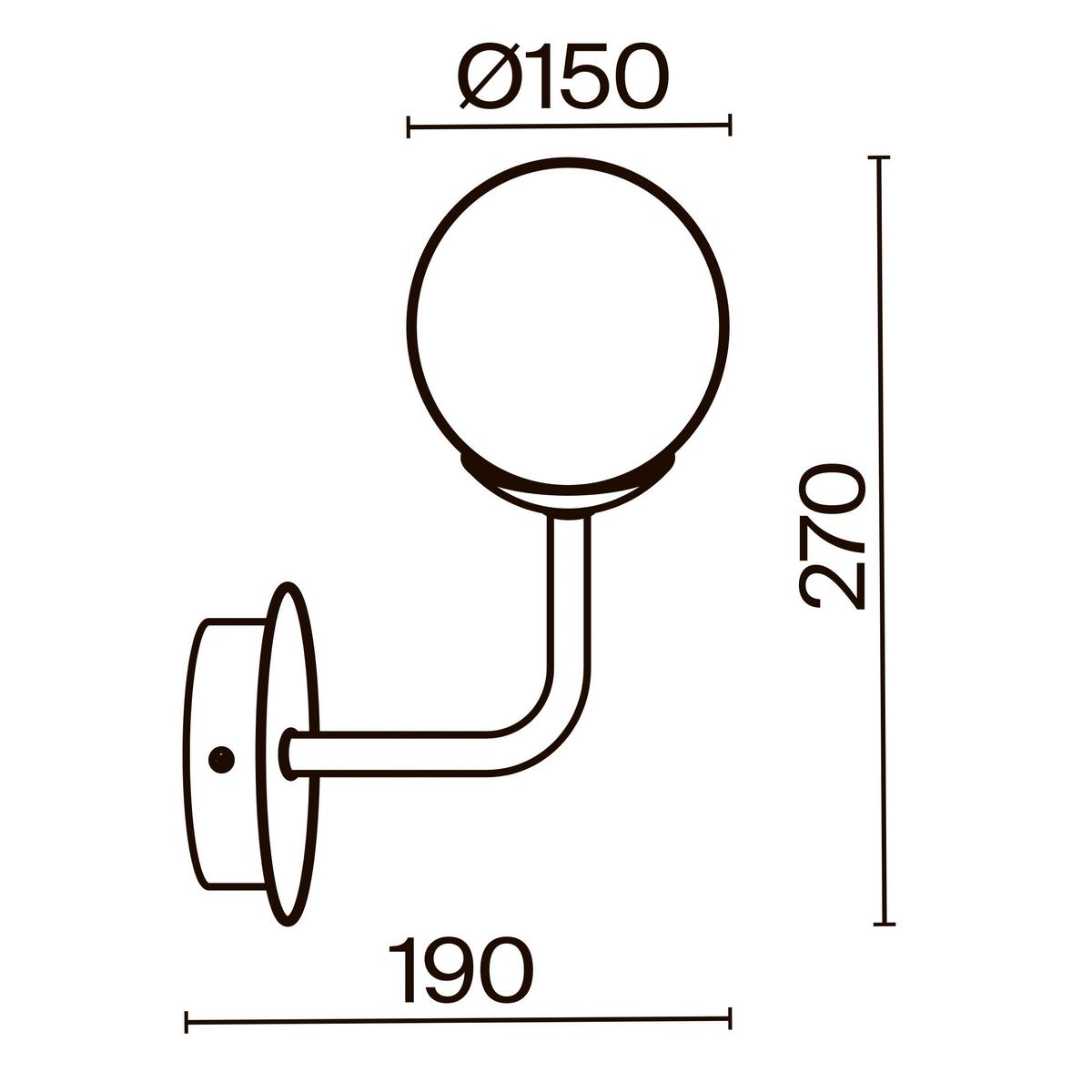 Wandleuchte Erich Weiß/Messing max. 40 Watt - Messingfarben/Weiß, Trend, Glas/Metall (15/27/19cm) - MAYTONI