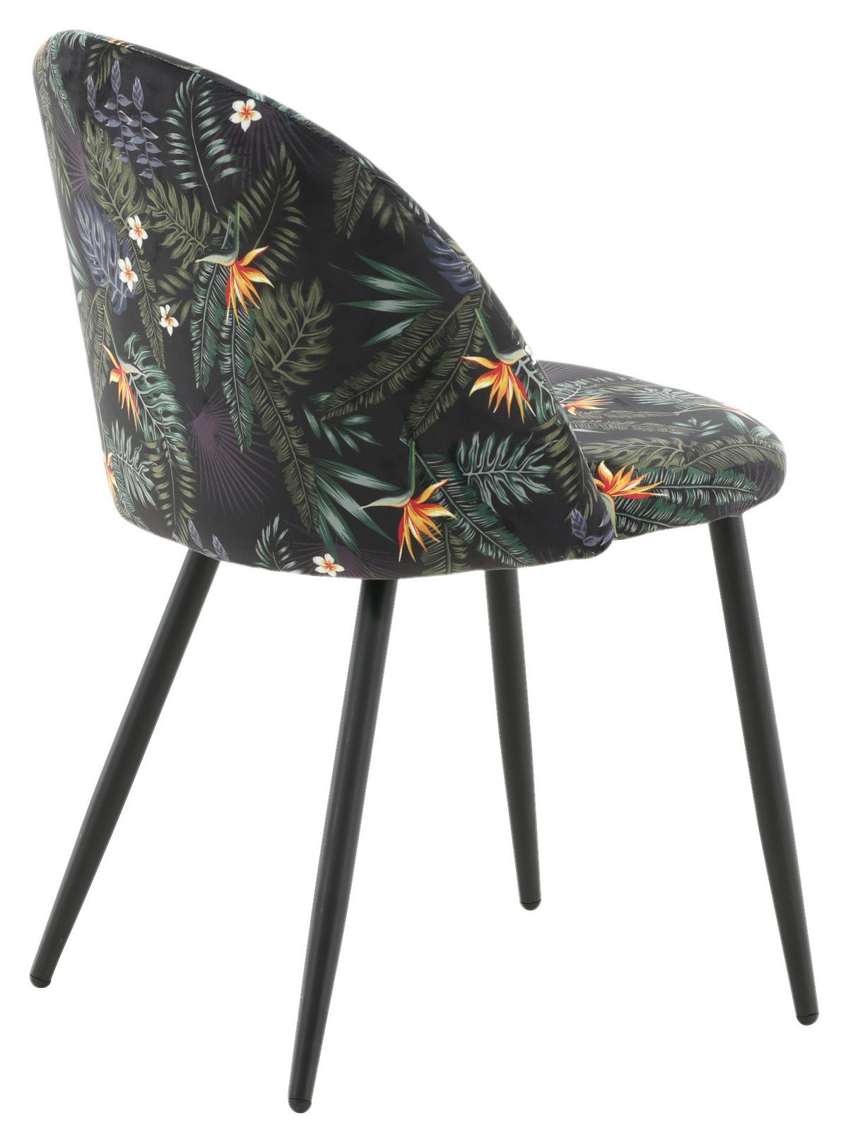 STUHL-SET VELVET - Schwarz, Design, Textil/Metall (50/77/48cm) - Livetastic