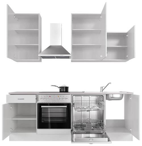 Kuhinjski Blok Z Aparati Wito, Bela - barve nerjavečega jekla/bela, Moderno, umetna masa/leseni material (220cm) - FlexWell