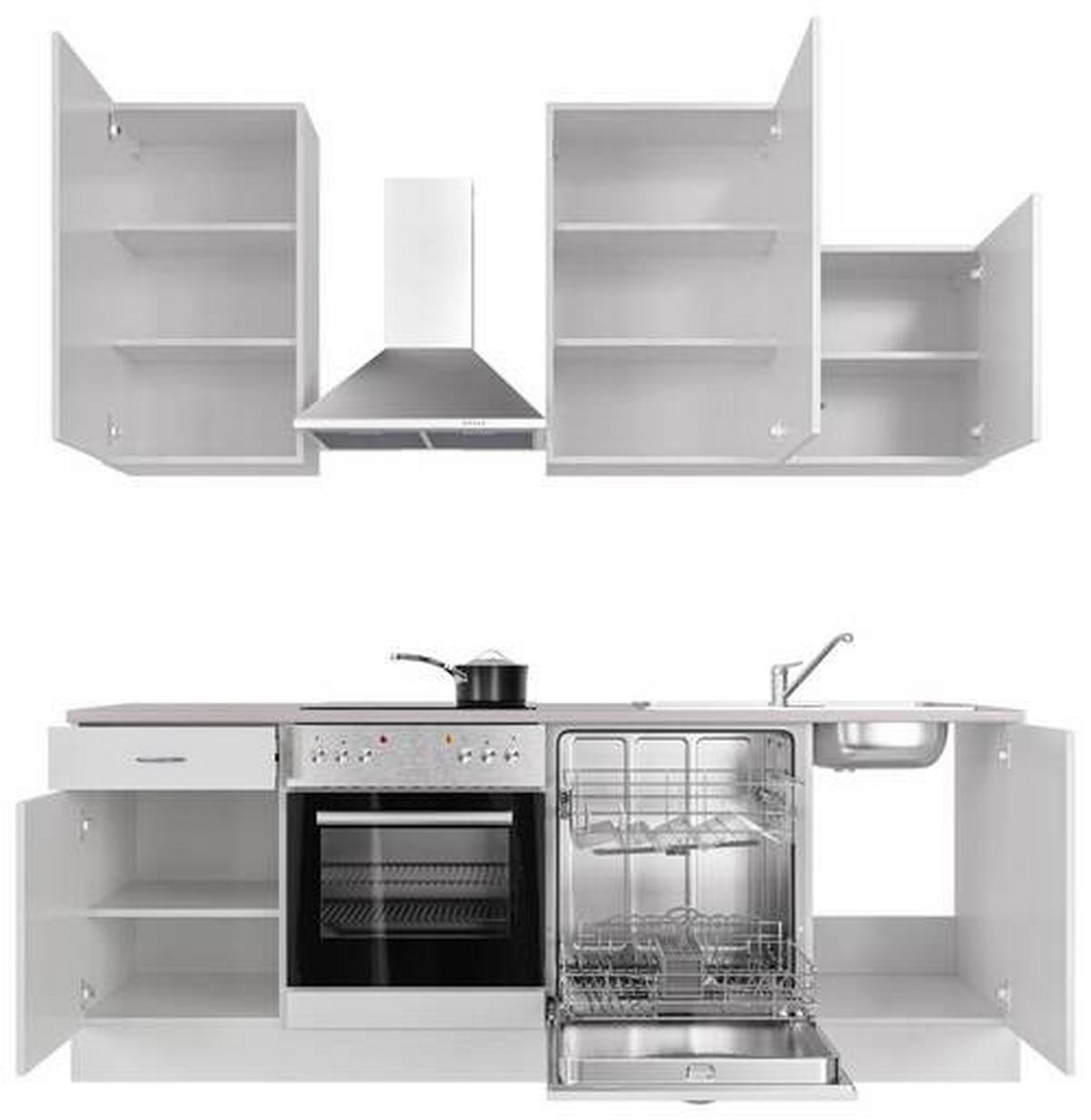Kuhinjski Blok Z Aparati Wito, Bela - barve nerjavečega jekla/bela, Moderno, umetna masa/leseni material (220cm) - FlexWell