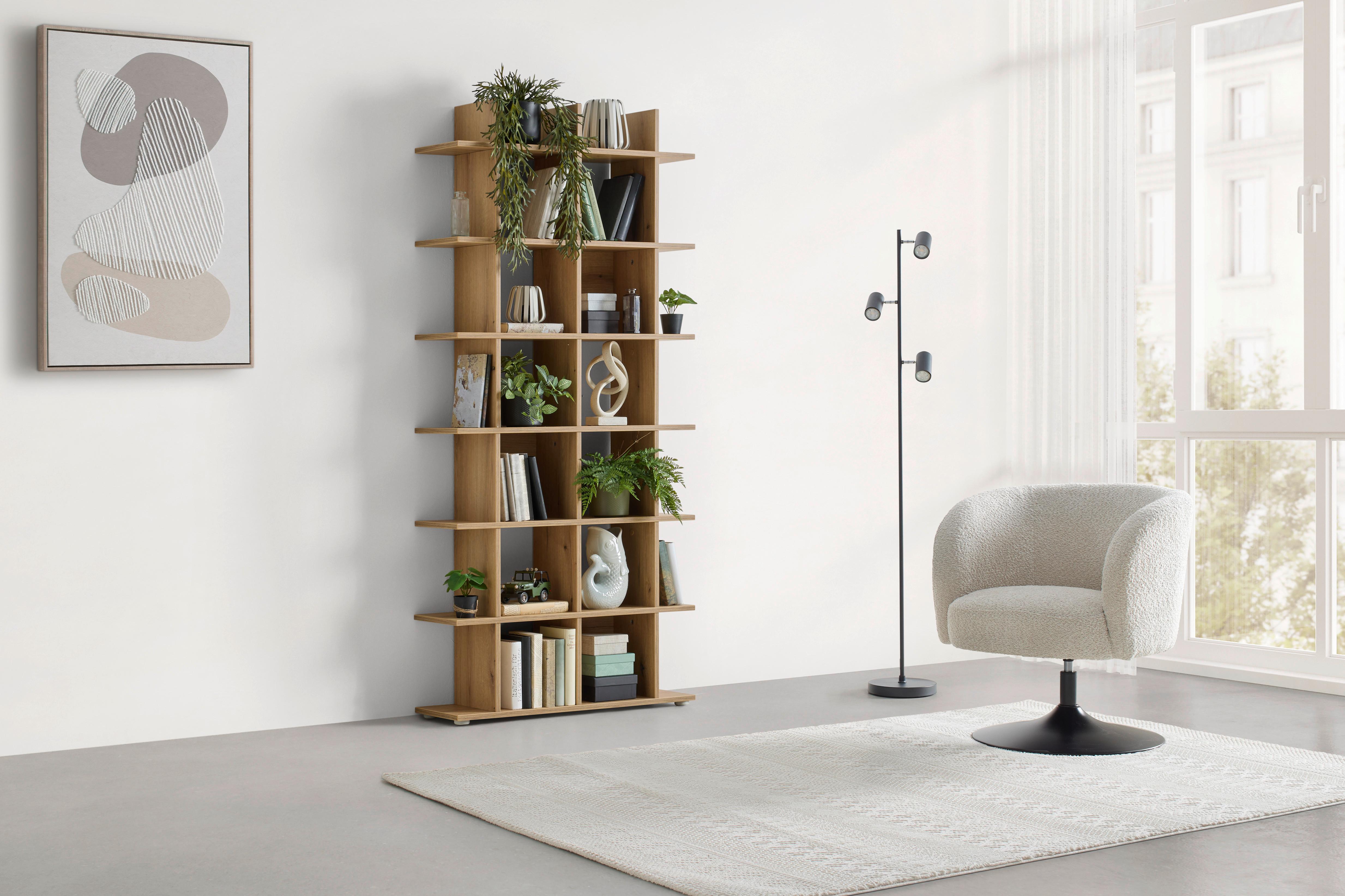 HYLLA OTTO PLUS -EXKLUSIV- - ekfärgad, Modern, trämaterial (79,8/175,2/25,5cm) - Mömax