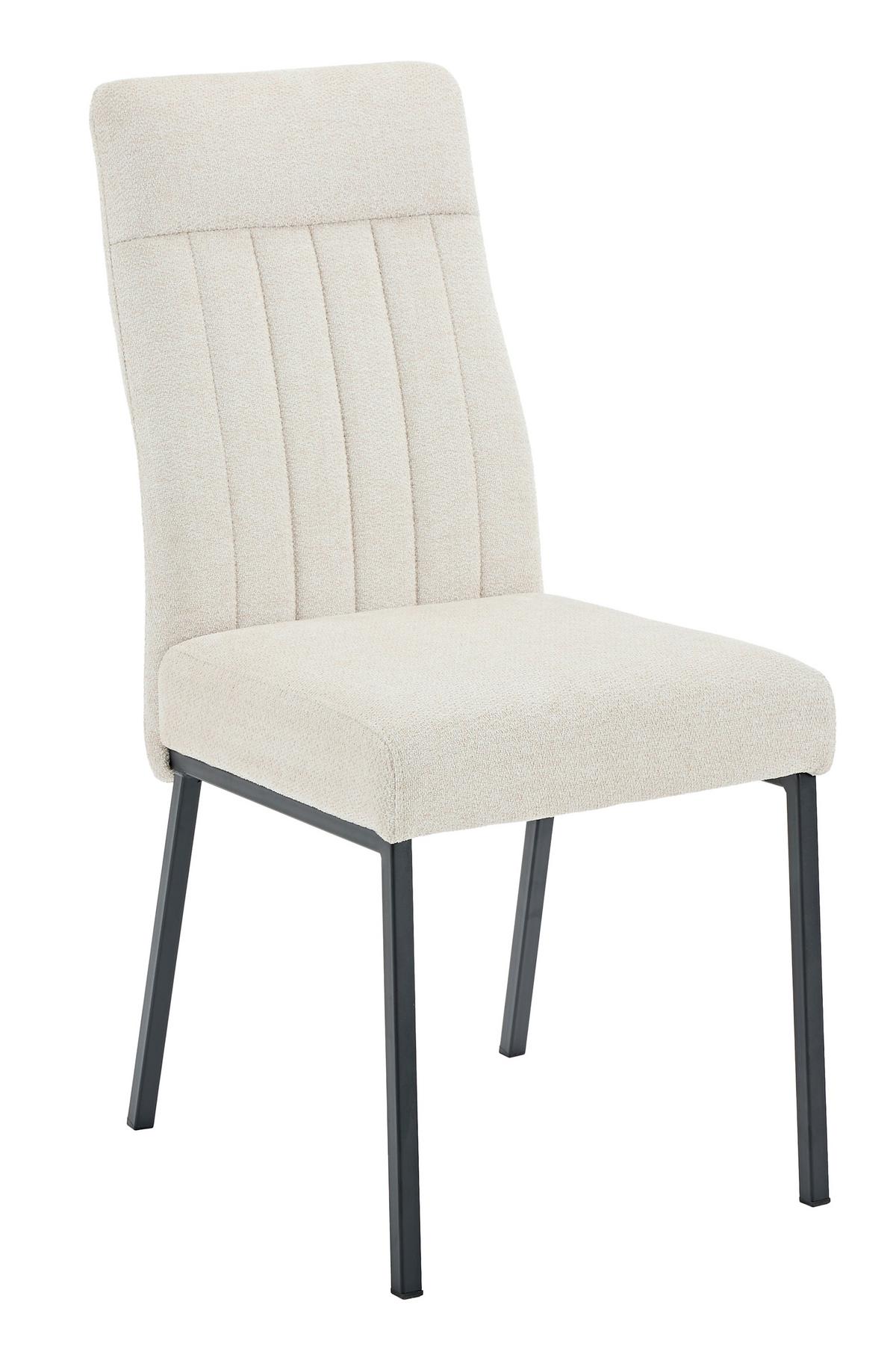 STUHL-SET CATANIA I S 4ER-SET - Beige/Schwarz, MODERN, Textil/Metall (44/95/63,5cm) - MID.YOU