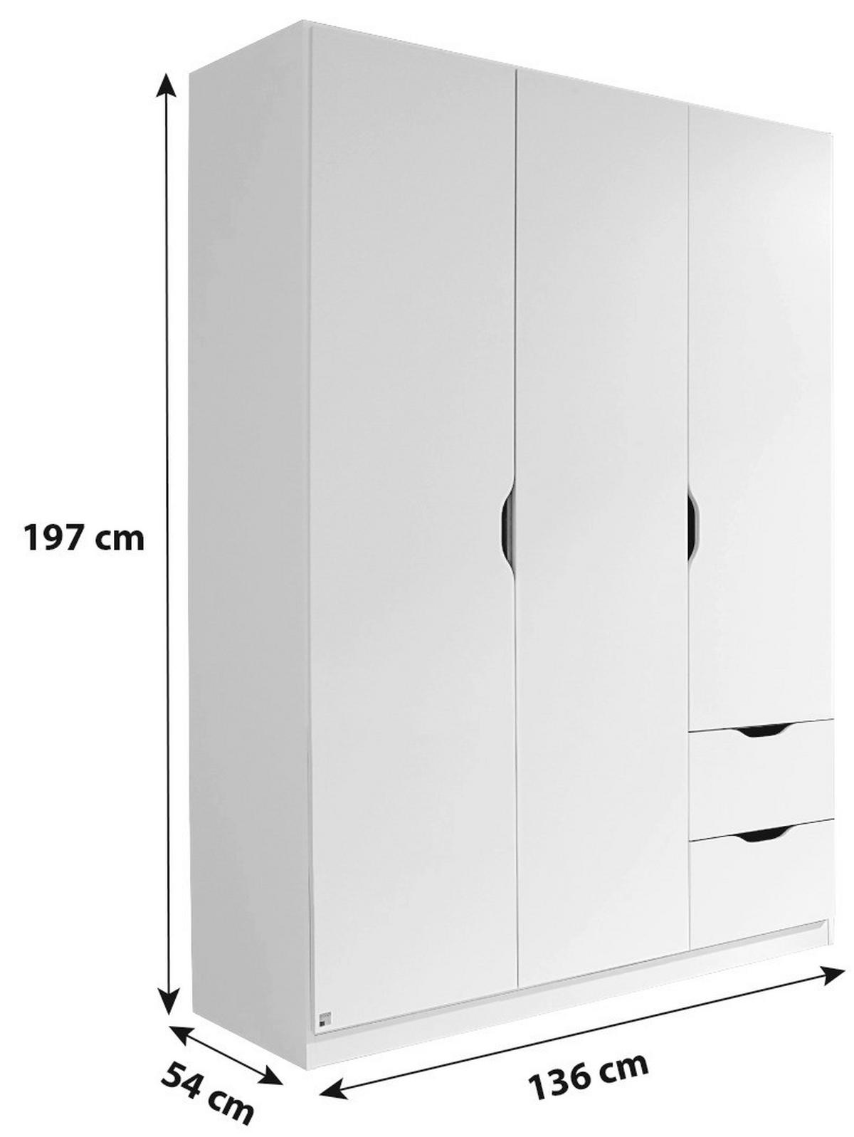DULAP USI ROTATIVE FREISING - alb, Modern, material pe bază de lemn (136/197/54cm) - Modern Living