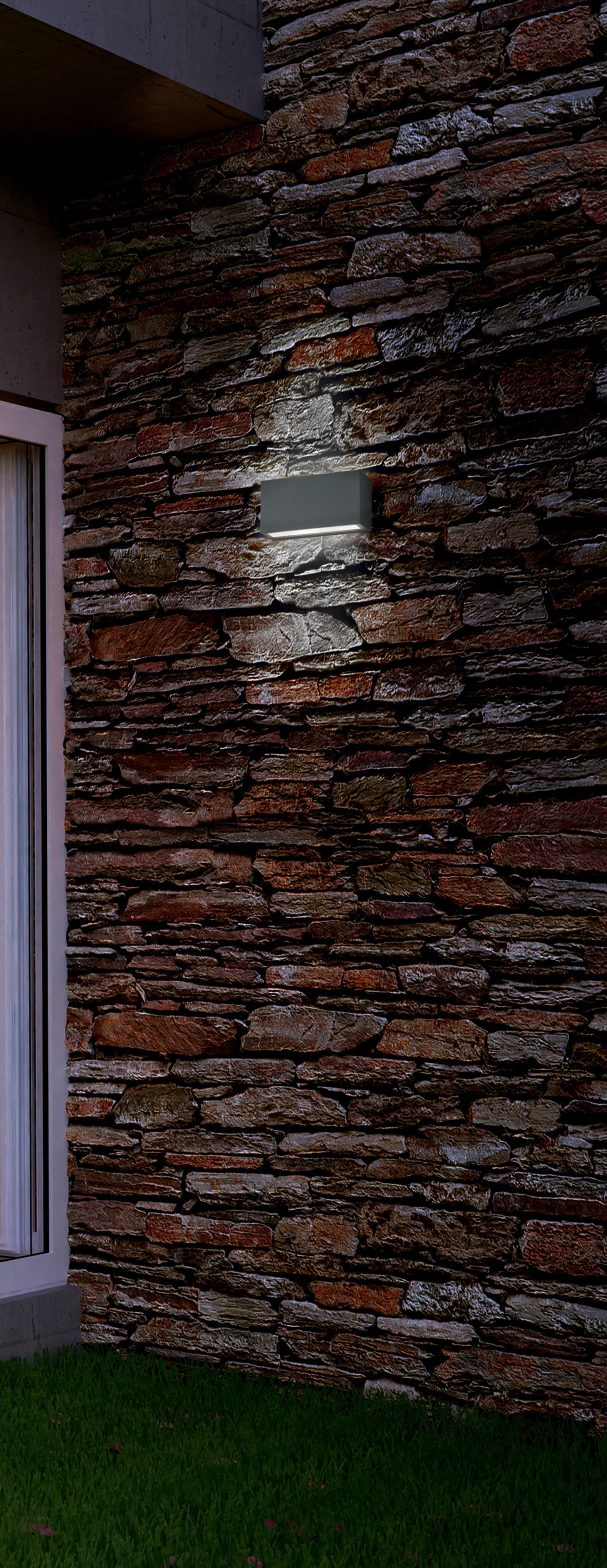 Außenwandleuchte Trend in Anthrazit max. 10 Watt - Anthrazit, Design, Metall (14/7cm) - Trio Leuchten