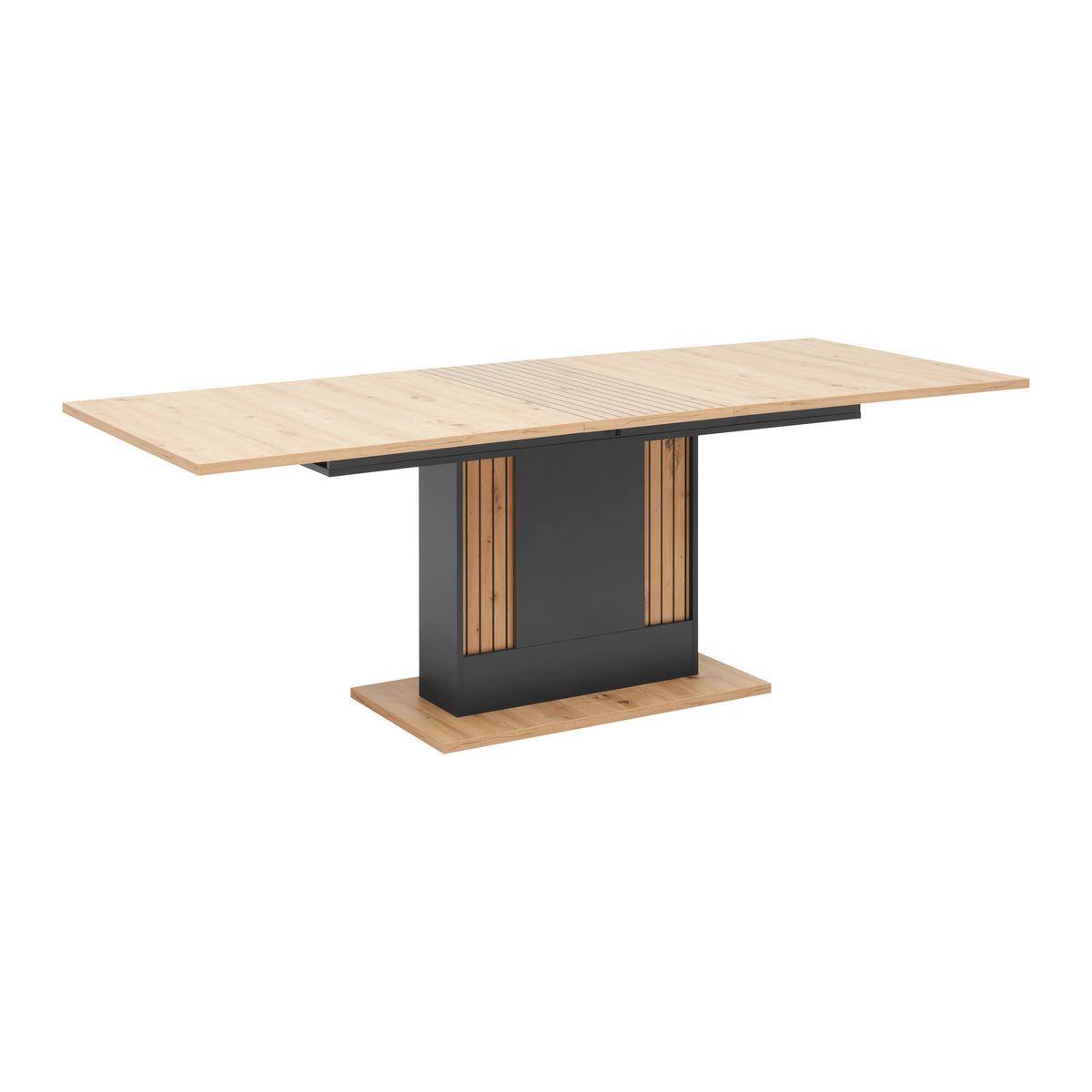 Ausziehtisch Alara Anthrazit/Artisan Eiche - MODERN, Holzwerkstoff (180-220/90/76,3cm) - Mömax