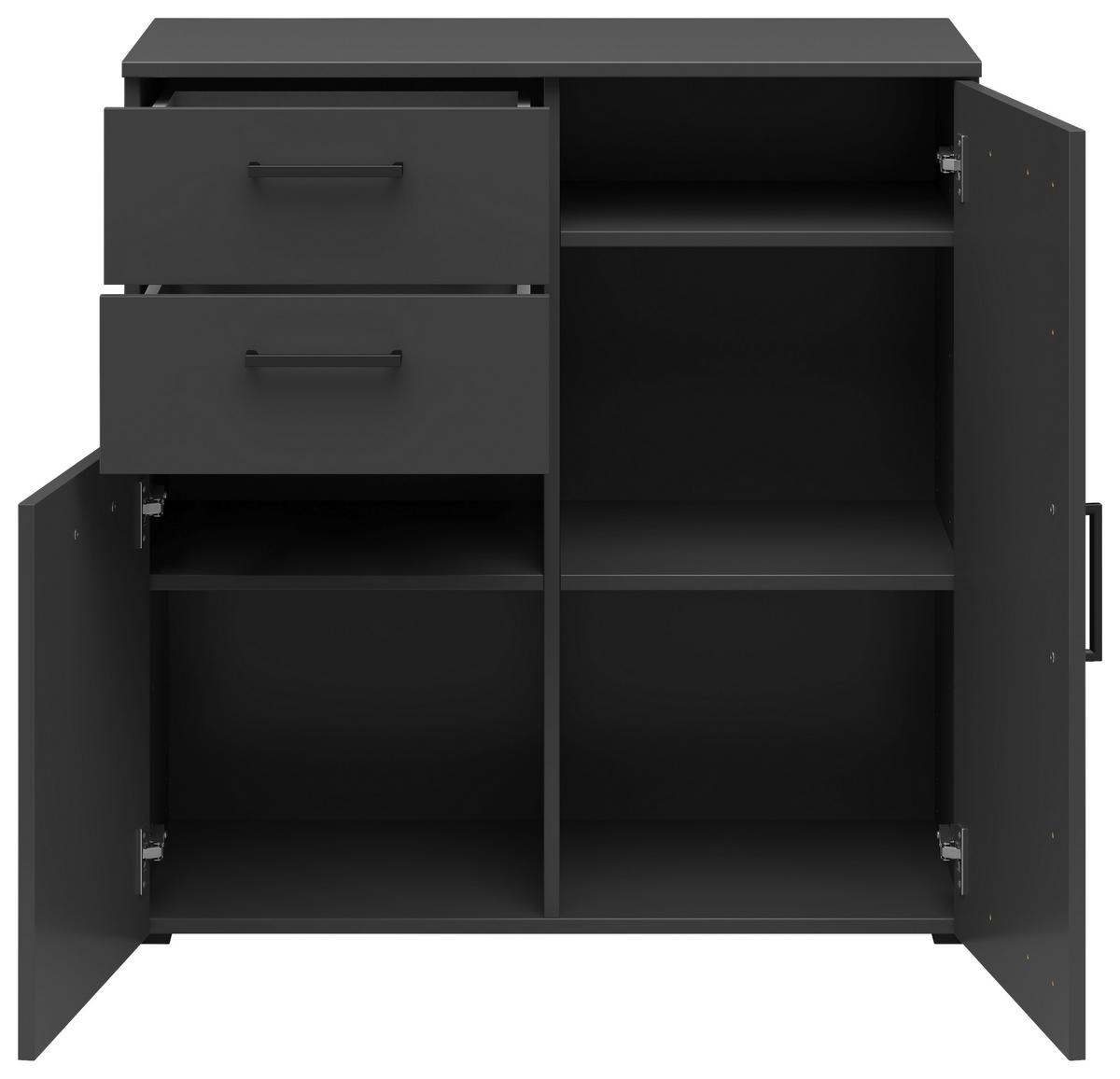 Kommode Multistauraum Graphitfarben - Anthrazit/Graphitfarben, MODERN, Holzwerkstoff/Kunststoff (80/83/40cm) - Mömax