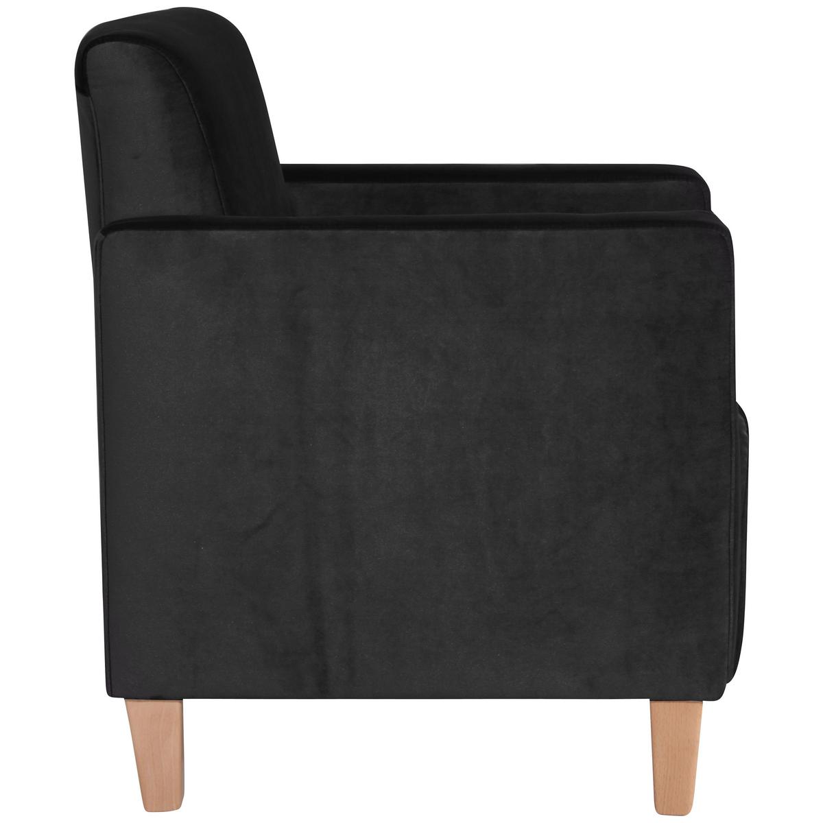 SESSEL MILLA - Schwarz/Naturfarben, Design, Holz/Textil (71/81/70cm) - Max Winzer