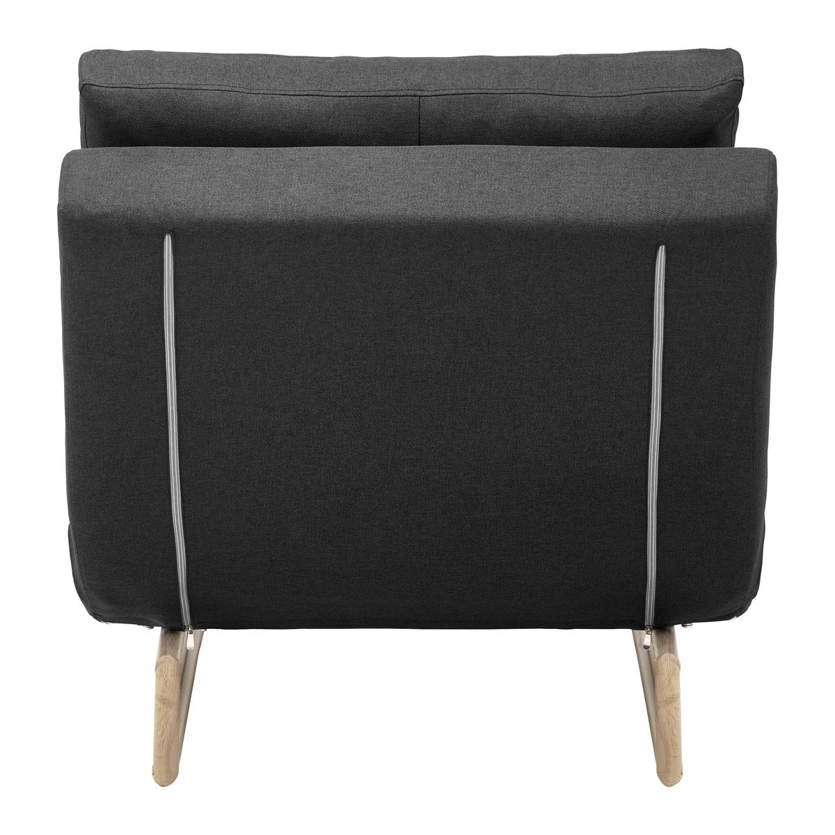 Schlafsessel dunkelgrau, "Malic" - Dunkelgrau/Eichefarben, Modern, Textil/Metall (80/84/90cm) - Bessagi Home