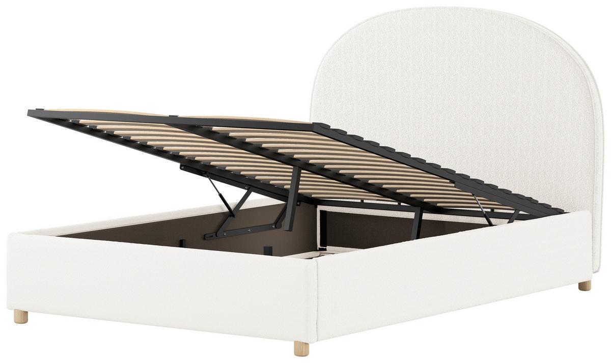 Kinder-/Juniorbett Moon Weiß ca. 140x200 cm Bouclé - Naturfarben/Weiß, ROMANTIK / LANDHAUS, Holz/Textil (140/200cm) - Vipack