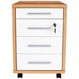 Predalnih Na Kolescih Profi - hrast/bela, Moderno, leseni material (43/62/48cm) - Mömax modern living