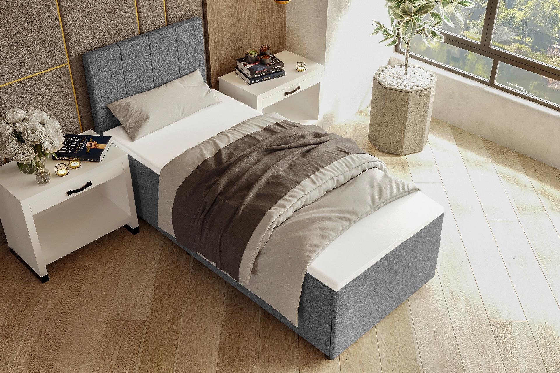 Boxbett Odin Anthrazit ca. 90x200cm - Anthrazit/Schwarz, KONVENTIONELL, Kunststoff/Textil (90/200cm) - Based