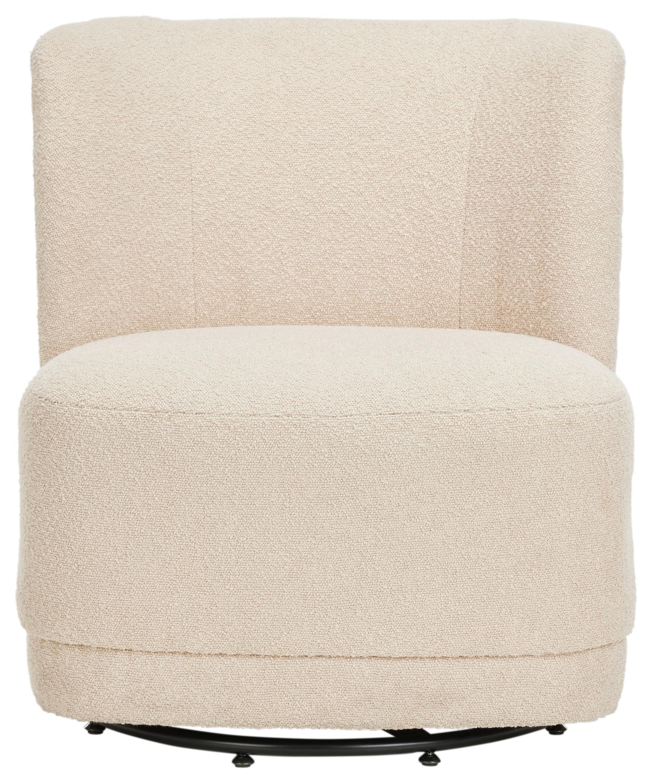 Dizajnerski Fotelj Turner, Bež, Vrtljiv - črna/bež, Romantika, kovina/tekstil (64/71/73cm) - Mömax